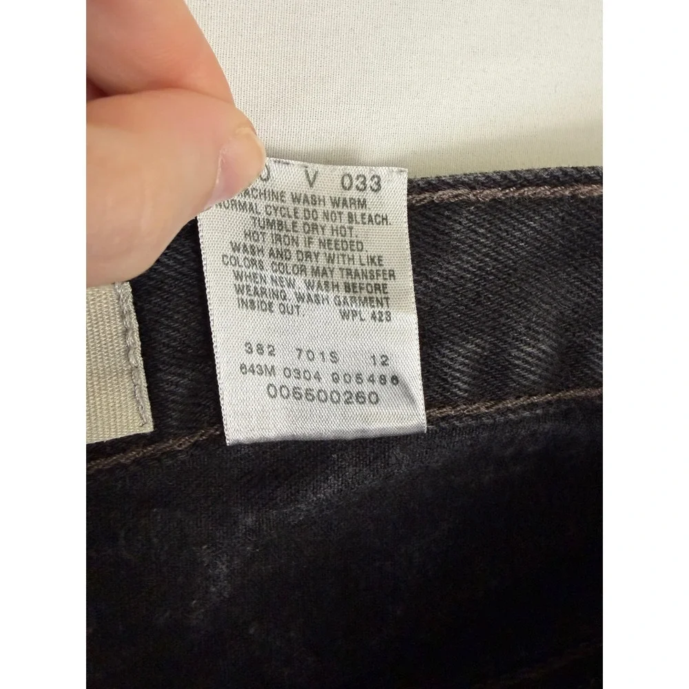 Y2K Levis‎ 550 Relaxed Fit Black Jeans Mens 40x32 Made in USA Distressed Denim